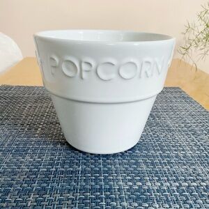 Crate & Barrel Individual Popcorn Bowl White Made in Portugal
